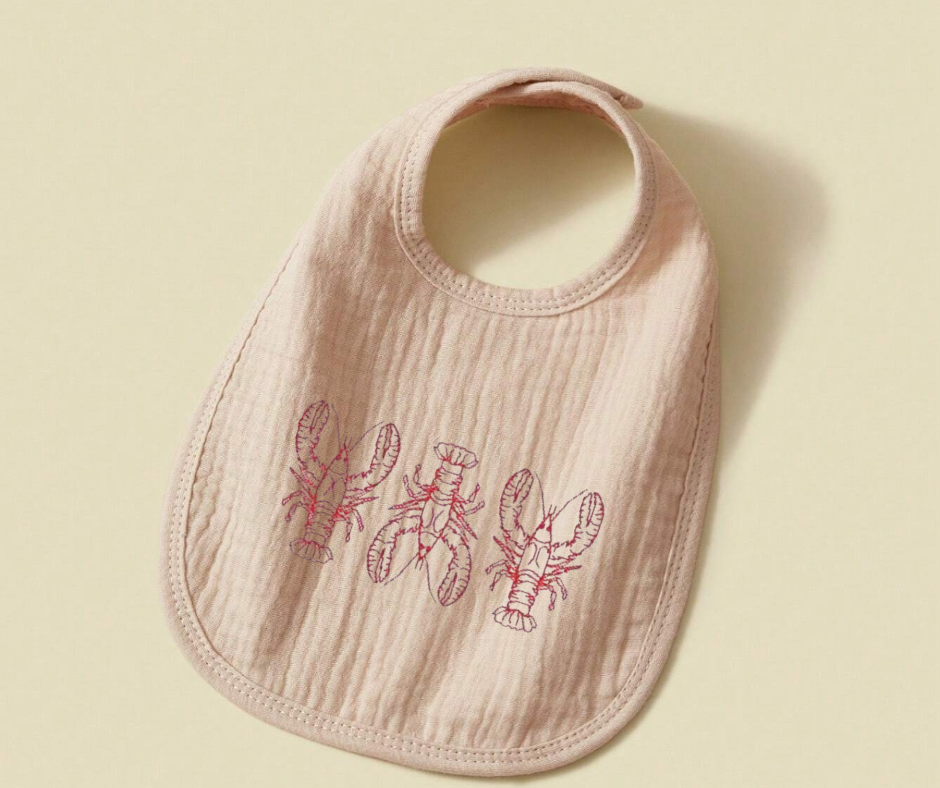 Trio of Crawfish Baby Bib