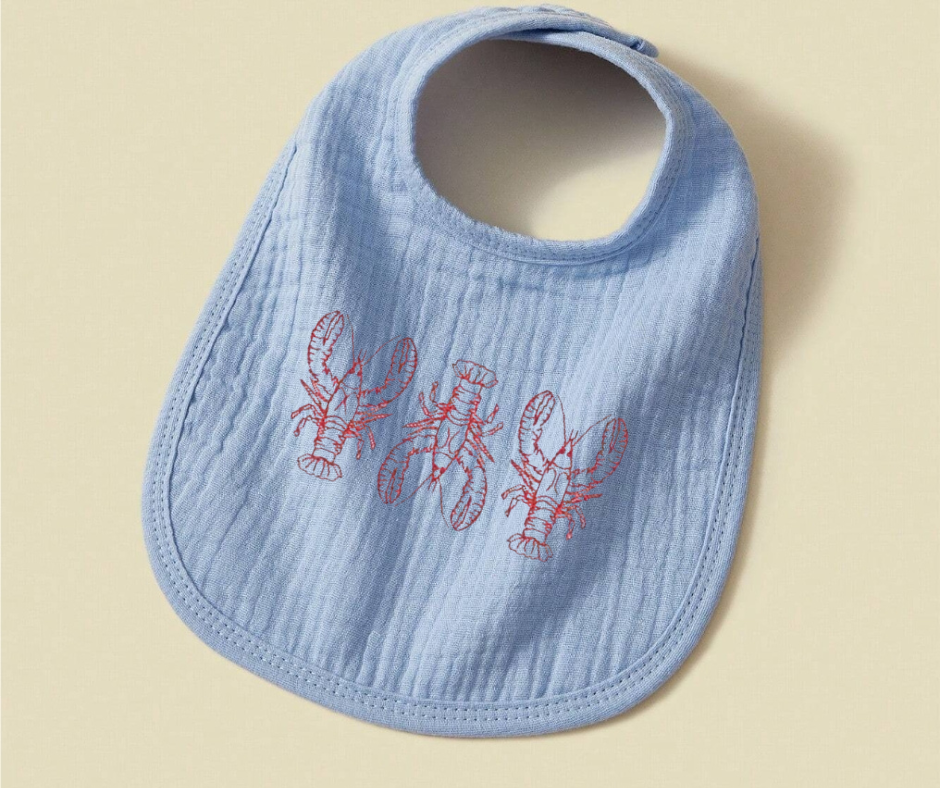 Trio of Crawfish Baby Bib